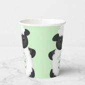 羊の赤ちゃんシャワーグリーン 紙コップ (左)