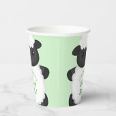 羊の赤ちゃんシャワーグリーン 紙コップ (右)