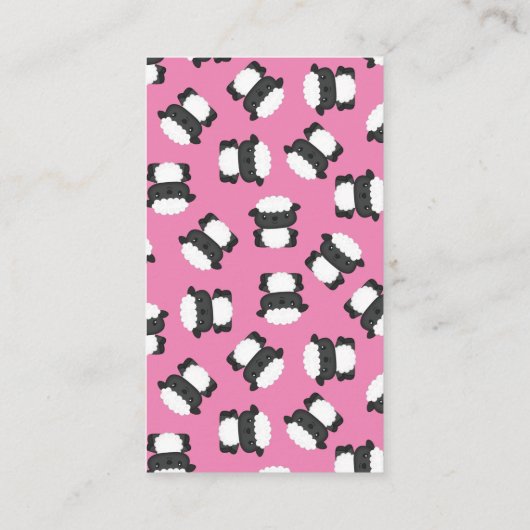 羊の赤ちゃんシャワーピンク エンクロージャーカード (裏面)