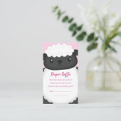 羊の赤ちゃんシャワーピンク エンクロージャーカード (スタンド正面)