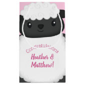 羊の赤ちゃんシャワーピンク スモールペーパーバッグ (裏面)