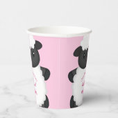 羊の赤ちゃんシャワーピンク 紙コップ (右)