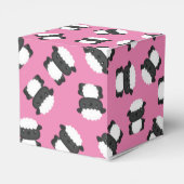 羊の赤ちゃんシャワーファームピンクの女の子 フェイバーボックス (裏面サイド)