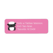 羊の赤ちゃんシャワーファームピンクの女の子 ラベル (正面)