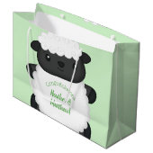 羊の赤ちゃんシャワーファーム ラージペーパーバッグ (正面アングル)