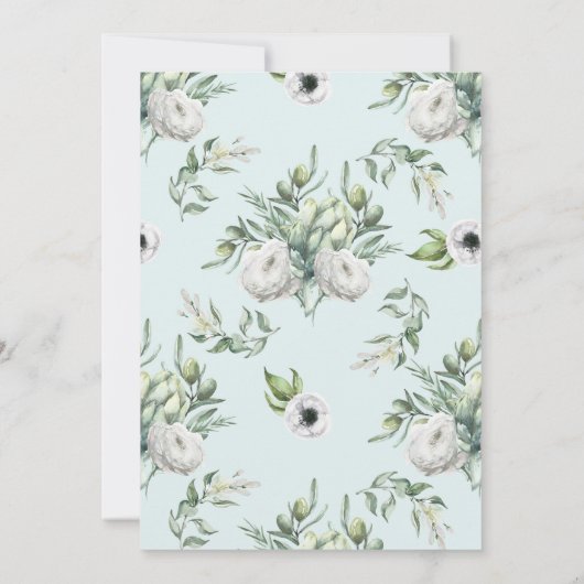 羊の赤ちゃんシャワーフローラ 招待状 (裏面)