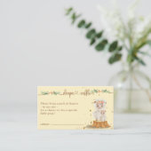 羊の赤ちゃんシャワー新しいママおむつラッフル エンクロージャーカード (スタンド正面)