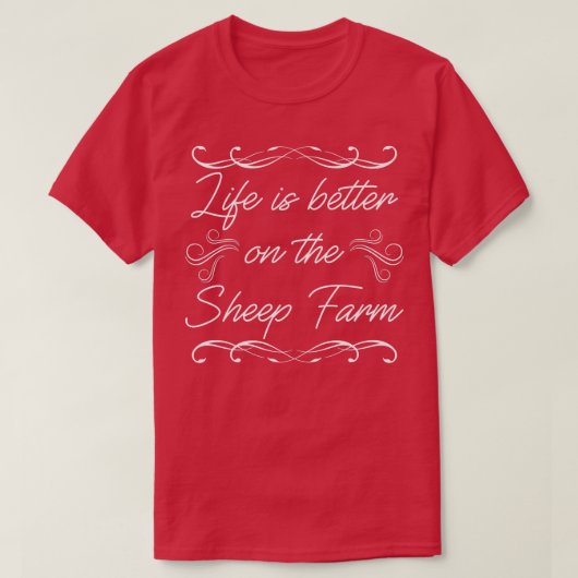 羊の農場の農家qで人生はオーガニックより良い tシャツ (デザイン正面)