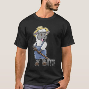 羊の農夫 ラクと帽子 Tシャツ