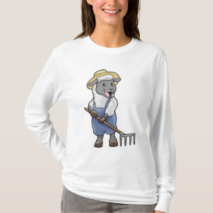 羊の農夫 ラクと帽子 Tシャツ