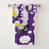 羊の雲サンパープルハンドバスルームのタオルのセット バスタオルセット (インサイチュ)