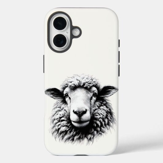 羊の頭のデッサン Case-Mate iPhoneケース (裏面)
