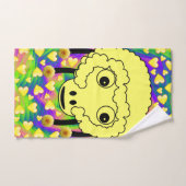 羊の黄色のハート手洗いタオルのセット バスタオルセット (ハンドタオル)