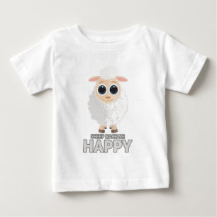 羊は私を幸せにする ベビーTシャツ