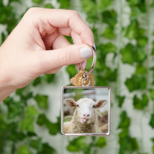 羊は舌を出す キーホルダー (手)