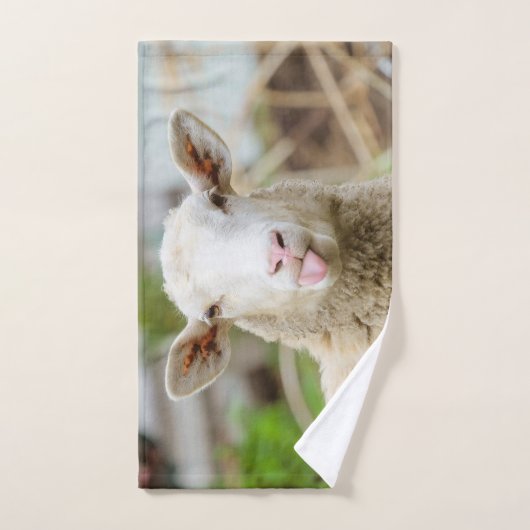 羊は舌を出す ハンドタオル (ハンドタオル)