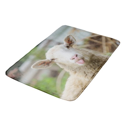 羊は舌を出す バスマット (アングル)