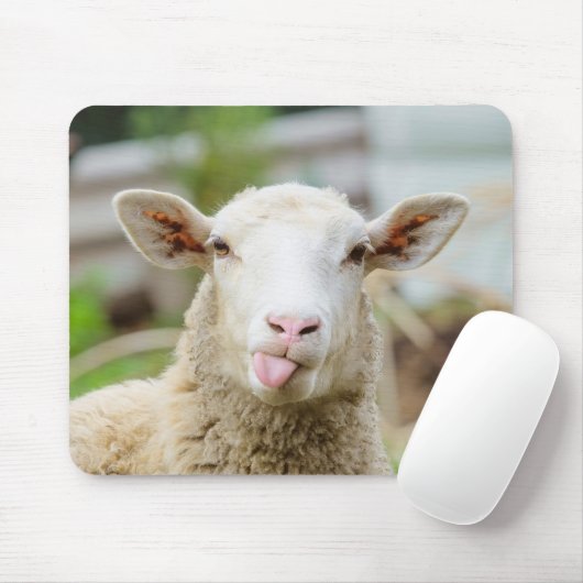 羊は舌を出す マウスパッド (マウス)