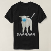羊または羊のアンチワクチンとマスク  Tシャツ (デザイン正面)