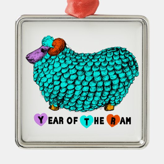羊やヤギの年 – メタルオーナメント (正面)