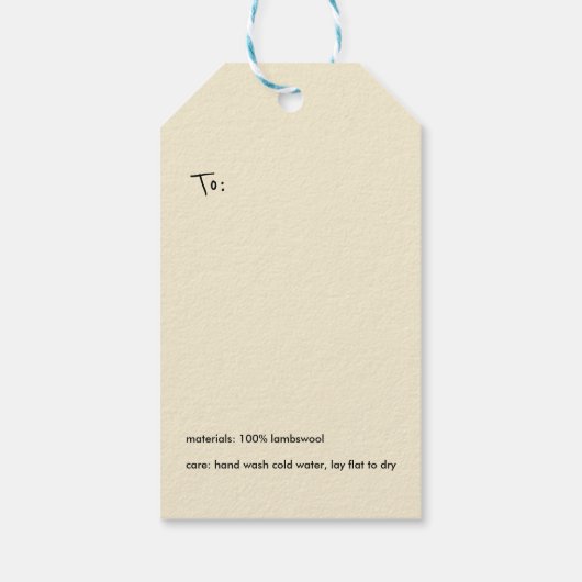 羊をテーマにしたニッターズ ギフトタグ (裏面)