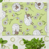 羊をホニーの露の緑にカウント キッチンタオル (折り畳み)