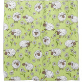 羊をホニーの露の緑にカウント シャワーカーテン (正面)