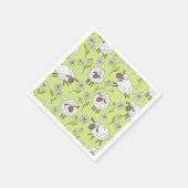 羊をホニーの露の緑にカウント スタンダードカクテルナプキン (角)