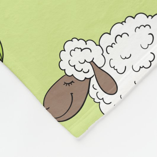 羊をホニーの露の緑にカウント フリースブランケット (角)