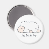 羊を乾かすために平らに寝かせる マグネット (正面/裏面)