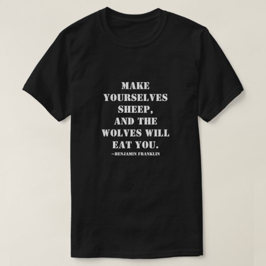 羊を作れ、狼が食べす Tシャツ (デザイン正面)