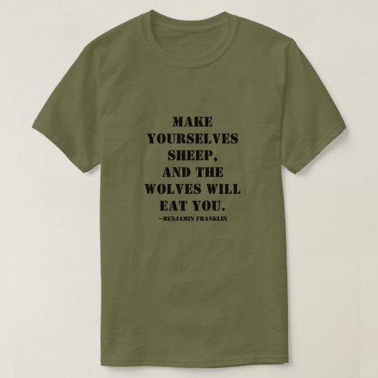 羊を作れ、狼が食べす Tシャツ (デザイン正面)