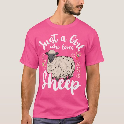 羊を愛する女の子だけの羊 Tシャツ (正面)