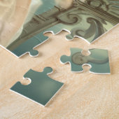 羊を抱く天の静けさの女性天使 ジグソーパズル (側面)