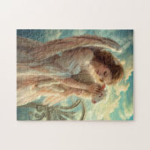 羊を抱く天の静けさの女性天使 ジグソーパズル (横)