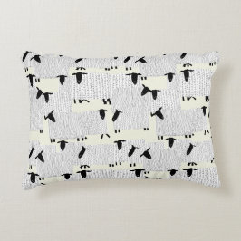 羊を数える、眠い毛深い枕 アクセントクッション