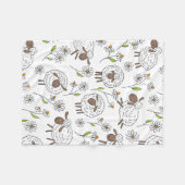 羊を白で数える フリースブランケット (正面(横))