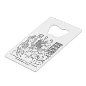 羊を連れて家から働く羊飼い クレジットカード栓抜き (正面アングル)