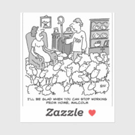 羊を連れて家から働く羊飼い シール