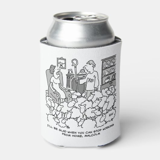 羊を連れて家から働く羊飼い 缶クーラー (缶正面)