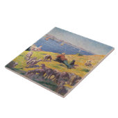 羊を連れて海を眺める タイル (側面)