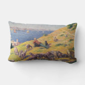 羊を連れて海を眺める ランバークッション (裏面)