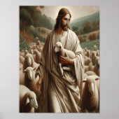 羊を飼っている良い羊飼い ポスター (正面)