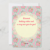 羊アーガイル編み物針クリスマスカード シーズンカード (裏面)