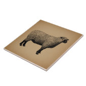 羊イラストレーションヴィンテージアート タイル (側面)