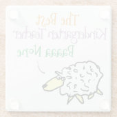 羊デザイン幼稚園先生 ガラスコースター (裏面)