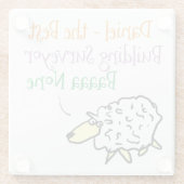 羊デザイン建物測量士 ガラスコースター (裏面)