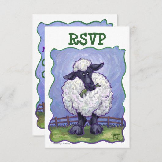 羊パーティーセンターRSVP 出欠カード (正面/裏面)