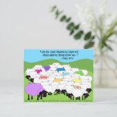 羊ユニークの良い羊飼い感動的葉書 ポストカード (スタンド正面)