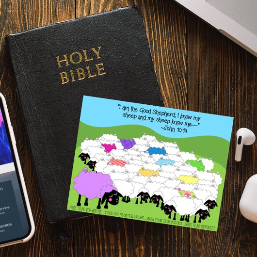 羊ユニークの良い羊飼い感動的葉書 ポストカード